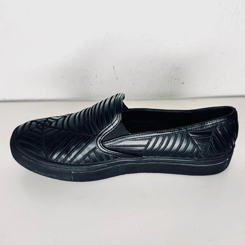 Dolls Kill Charla Tedrick Spun Sneaker Black w Spider Web Imprinted Pattern